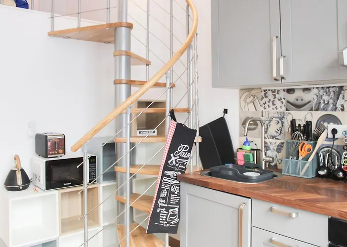 Charming Mezzanine Near Buttes-chaumont Appartement